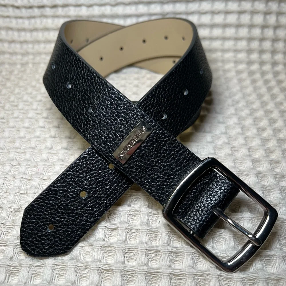 Steve Madden | Men's Medium Black Textured Leather Belt